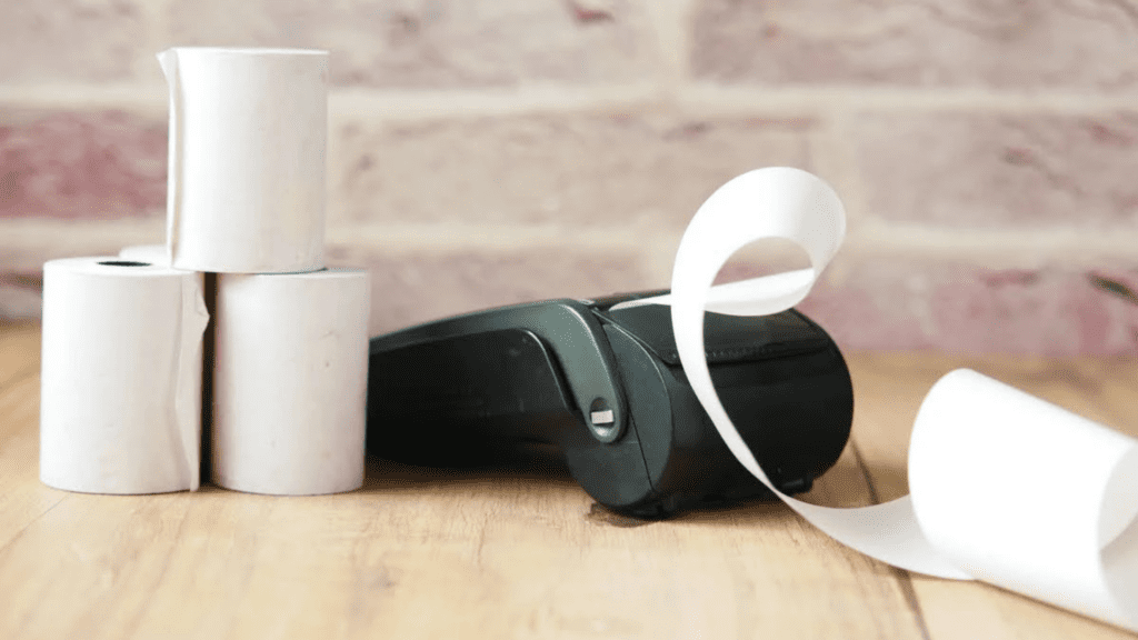 como colocar papel na maquina de cartão