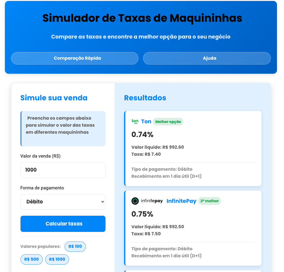 Simulador Máquina de Cartão